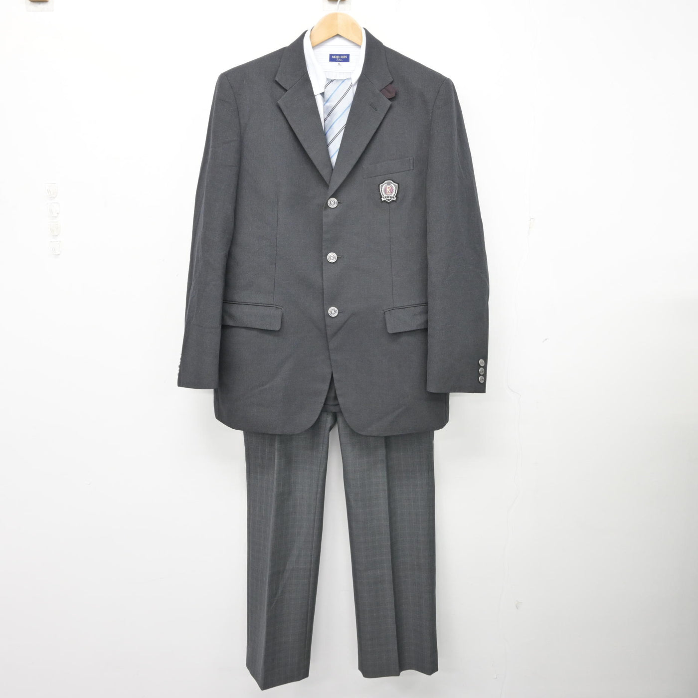 中古】北海道 立命館慶祥高等学校 男子制服 4点 (ブレザー・シャツ 