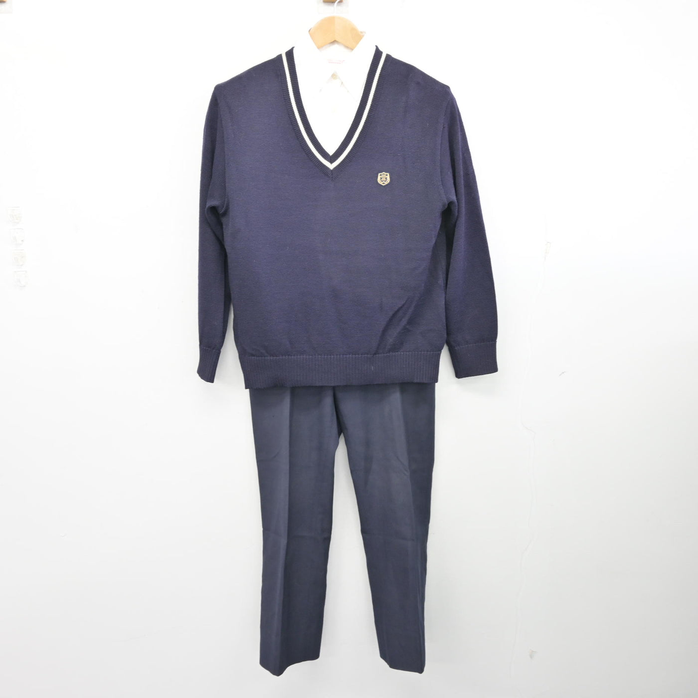 中古】兵庫県 兵庫工業高等学校 女子制服 3点 (ニット・シャツ・ズボン 