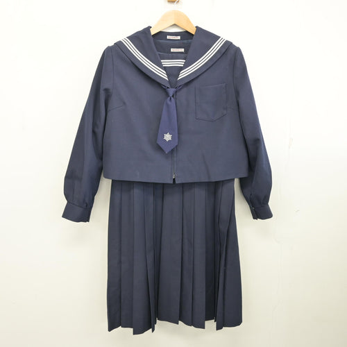 中古】福岡県 香椎第三中学校 女子制服 2点 (セーラー服・ジャンパー 