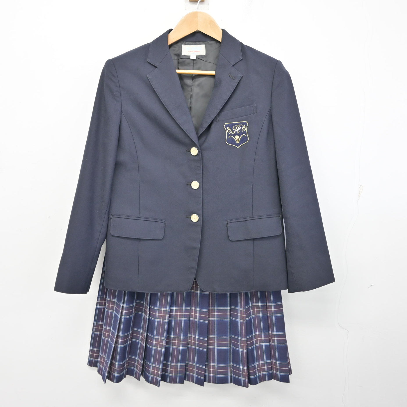 中古】神奈川県 白鵬女子高等学校 女子制服 2点 (ブレザー・スカート 
