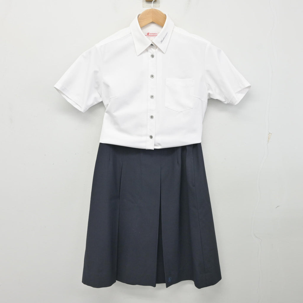 中古】滋賀県 八幡高等学校 女子制服 2点 (シャツ・スカート) sf131830