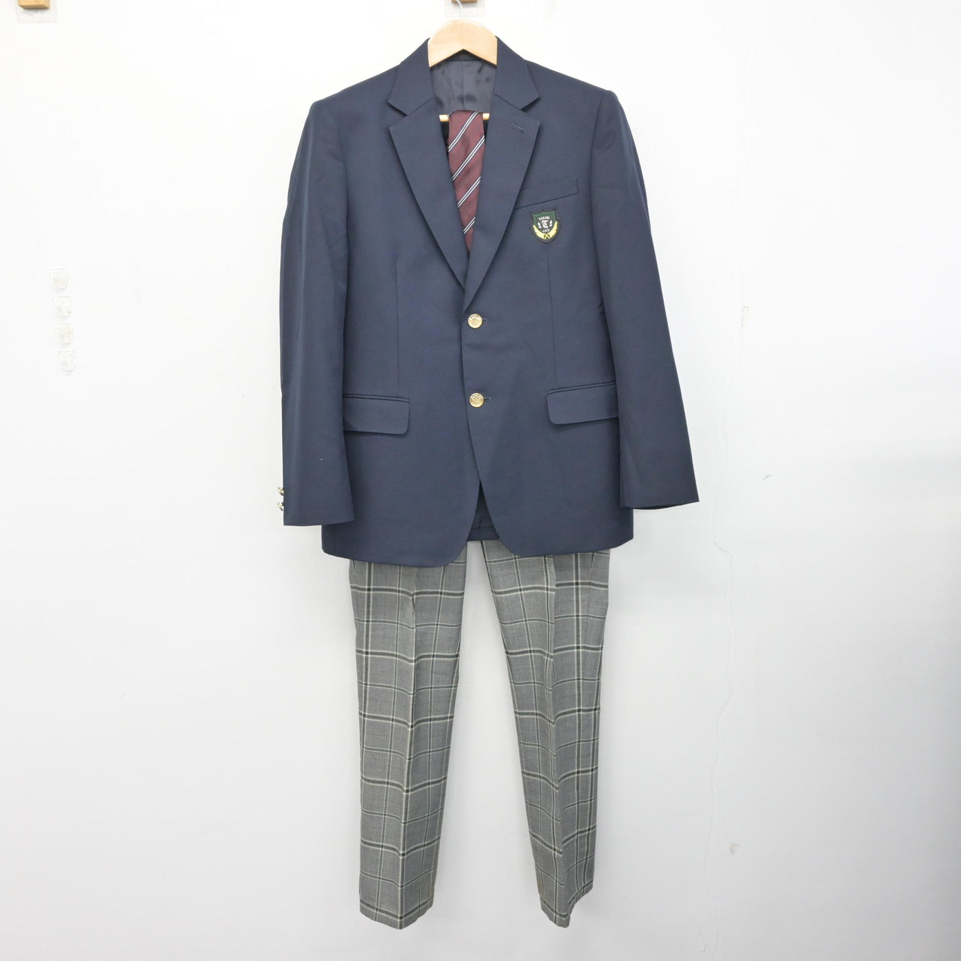 中古】長野県 喬木中学校 男子制服 3点 (ブレザー・ズボン) sf131872
