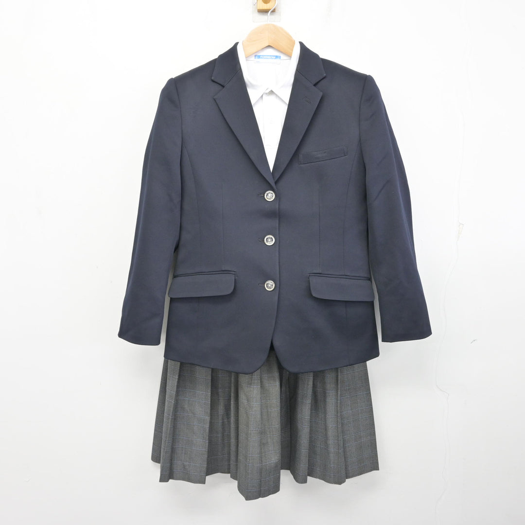 中古】福岡県 北九州市内中学校標準服 女子制服 3点 (ブレザー・シャツ