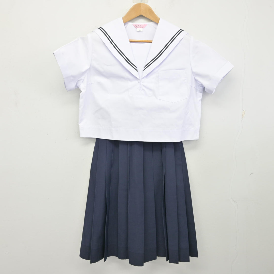 中古】熊本県 人吉市立第二中学校 女子制服 2点 (セーラー服・スカート