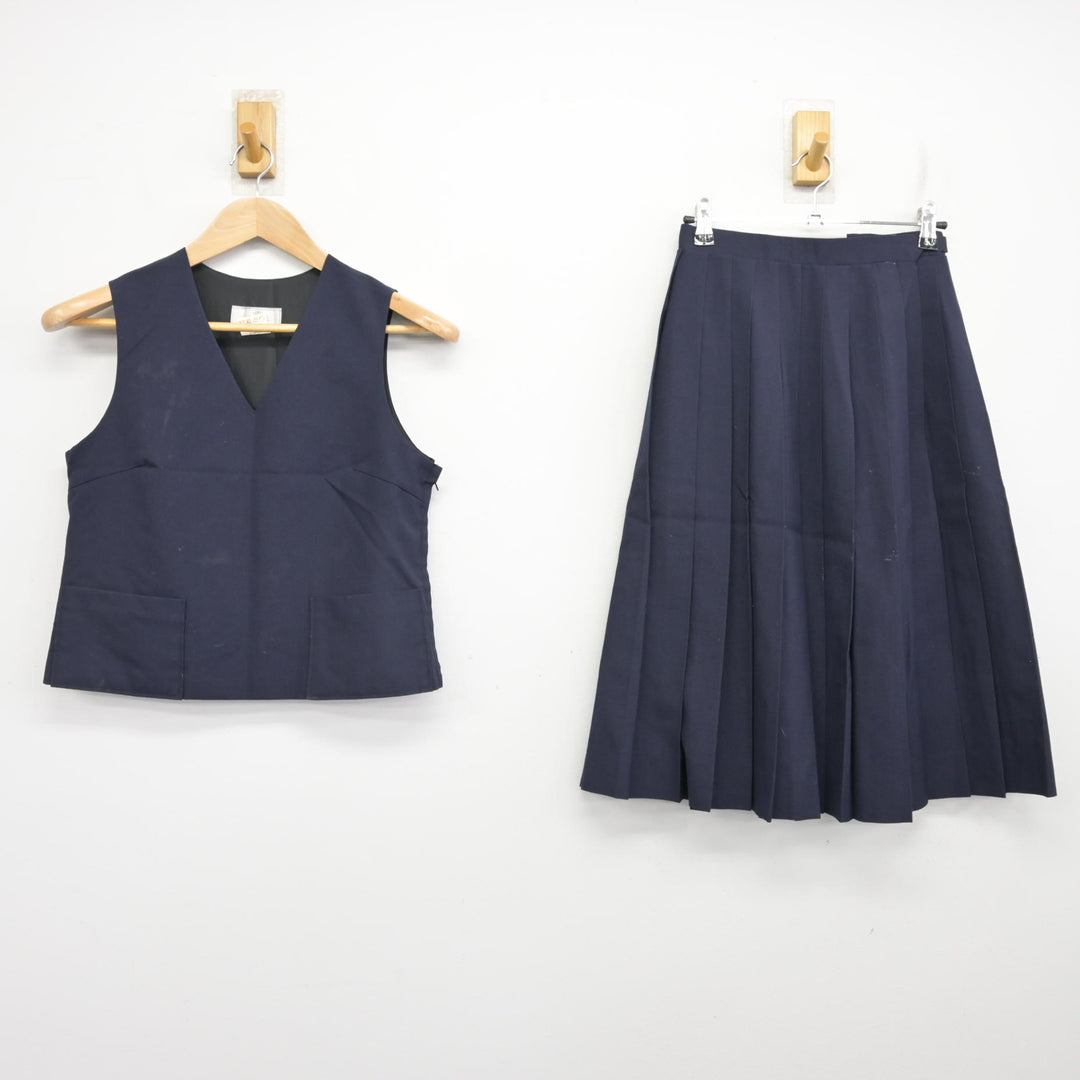 中古】東京都 竪川中学校/旧制服 女子制服 2点 (ベスト・スカート