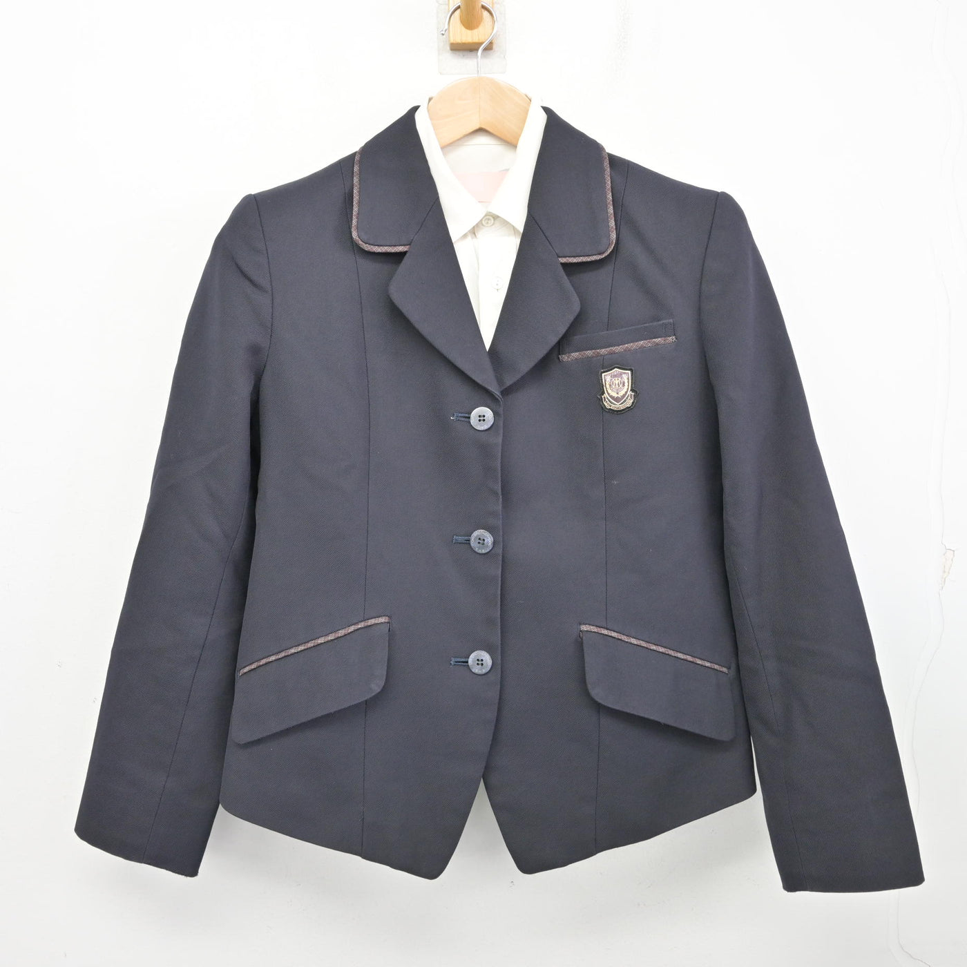 中古】滋賀県 近江兄弟社高等学校 女子制服 2点 (ブレザー・シャツ 