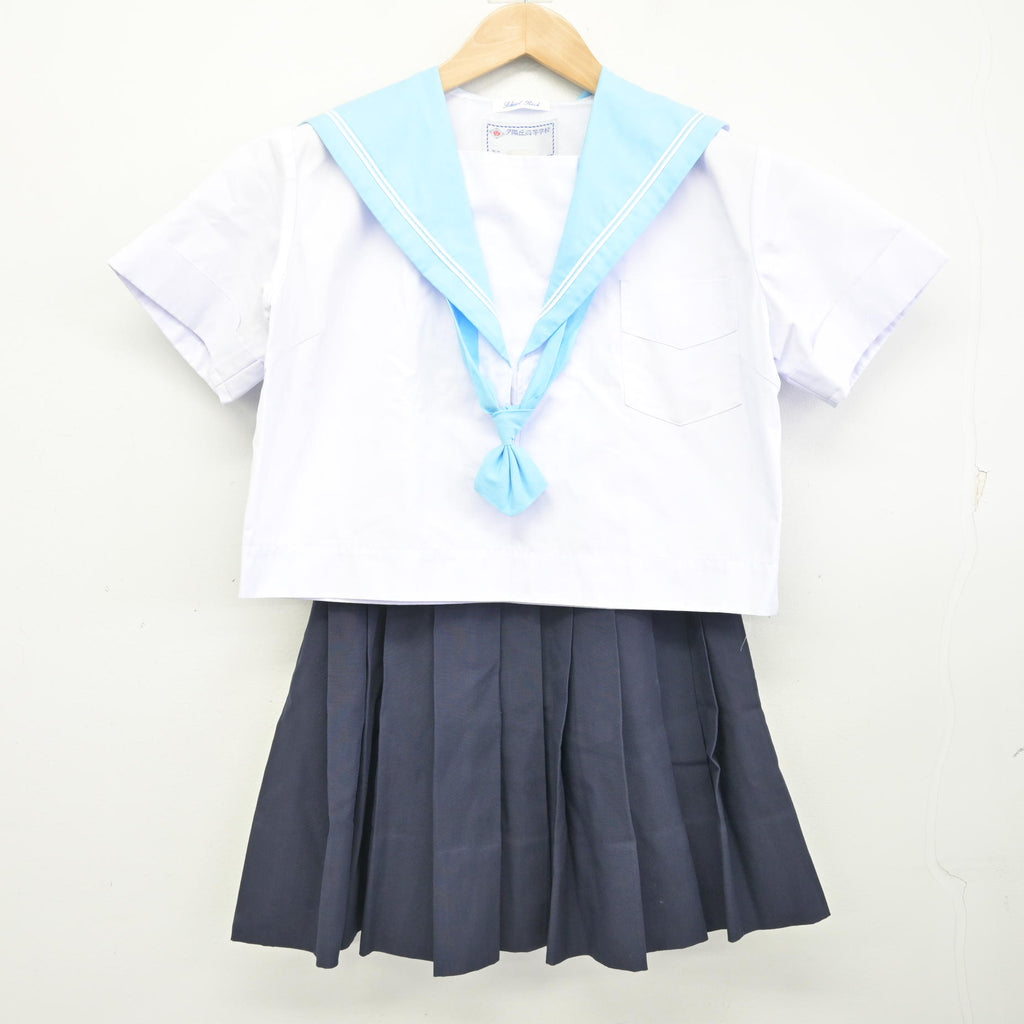 中古】大阪府 夕陽丘高等学校 女子制服 4点 (セーラー服・スカート