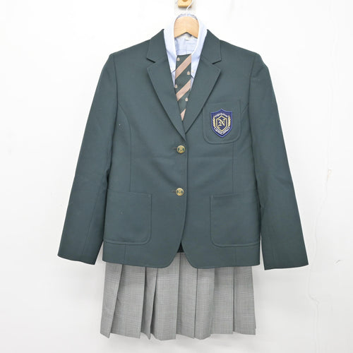 中古】熊本県 御船高等学校 女子制服 4点 (ブレザー・シャツ・スカート