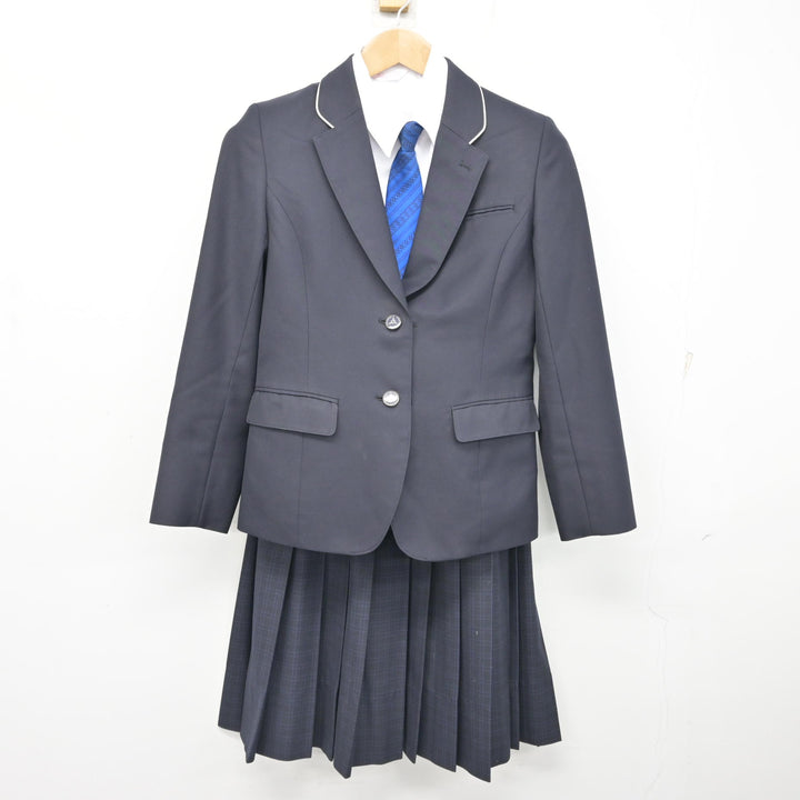 中古】福岡県 福岡市内中学標準服 女子制服 4点 (ブレザー・シャツ
