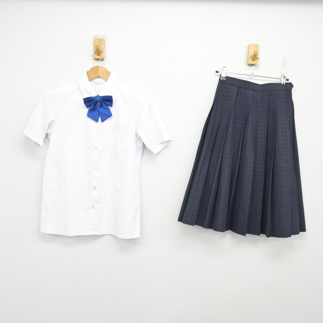 中古】福岡県 福岡市内中学標準服 女子制服 3点 (シャツ・スカート