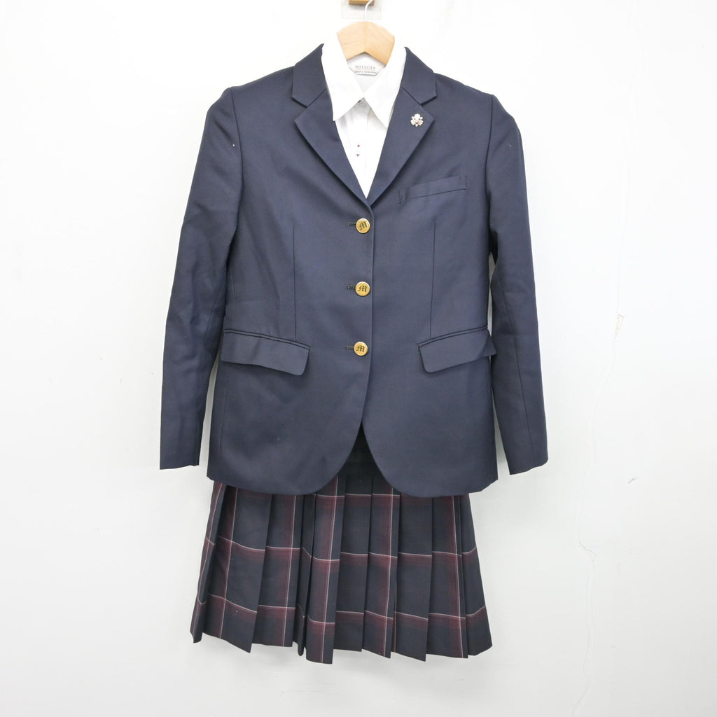 中古】熊本県 御船高等学校 女子制服 4点 (ブレザー・シャツ・スカート
