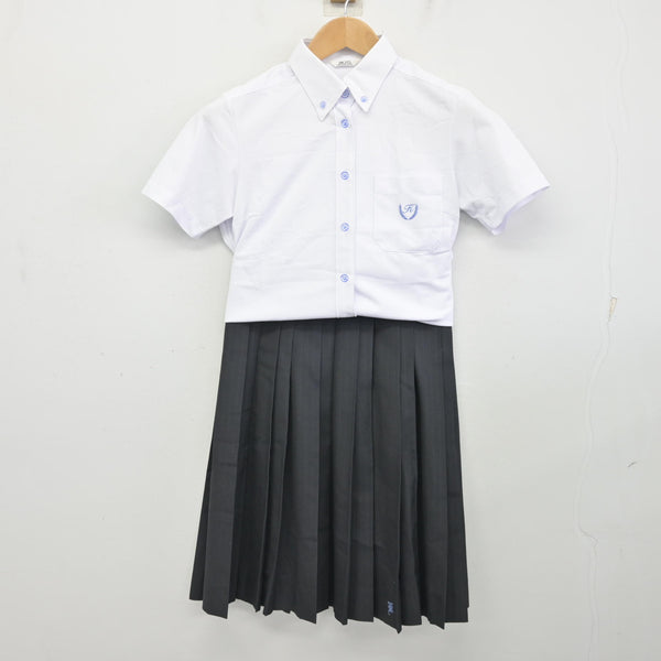 中古】兵庫県 北須磨高等学校 女子制服 2点 (シャツ・スカート