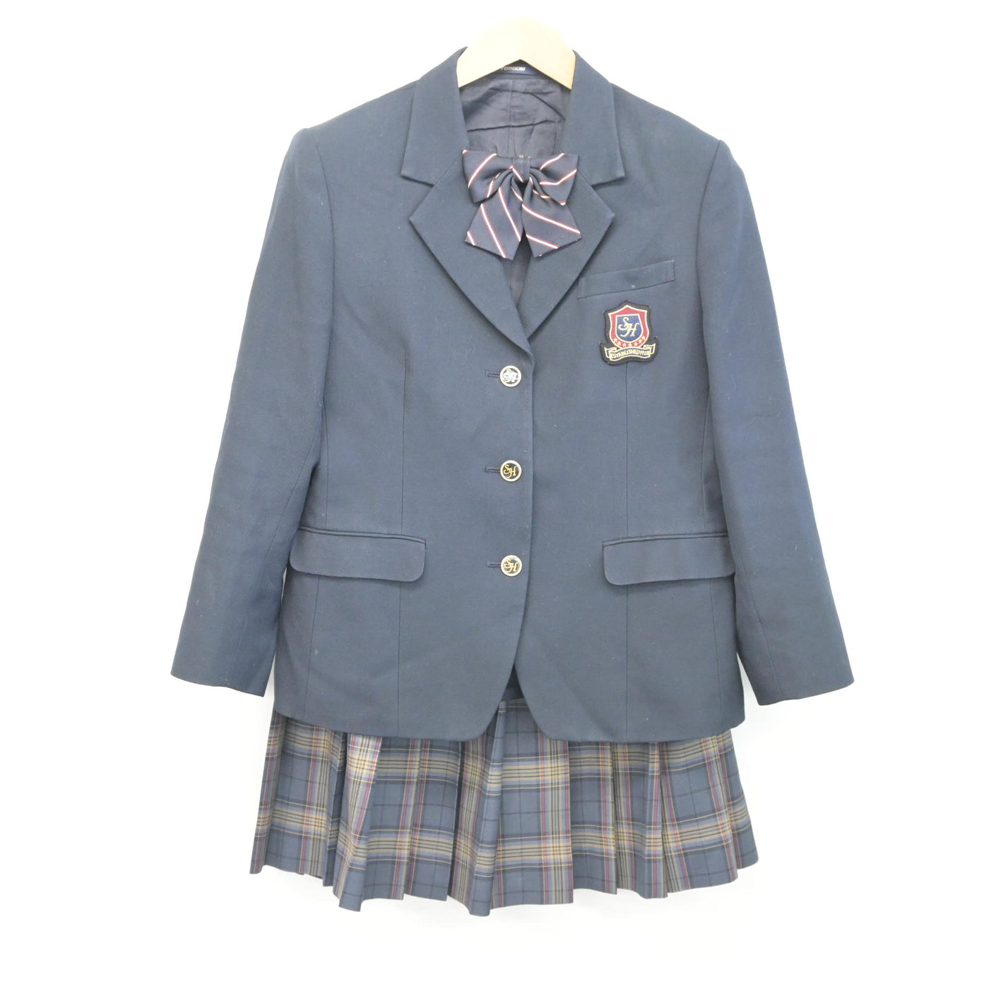 中古】北海道 札幌北斗高等学校 女子制服 3点 (ブレザー・スカート 
