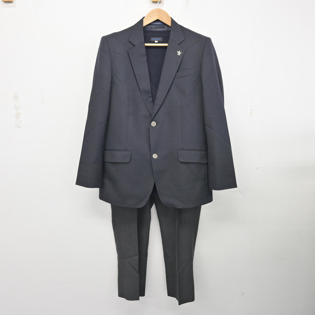 中古】千葉県 松戸馬橋高等学校 男子制服 4点 (ブレザー・ニット 