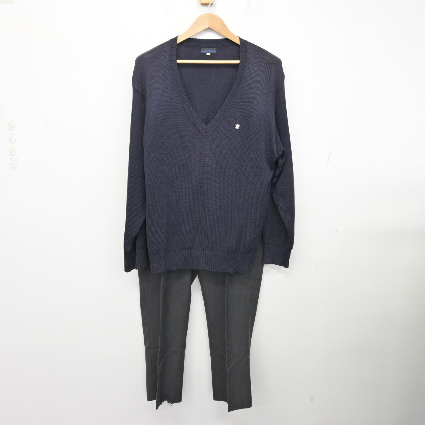 中古】千葉県 松戸馬橋高等学校 男子制服 4点 (ブレザー・ニット 
