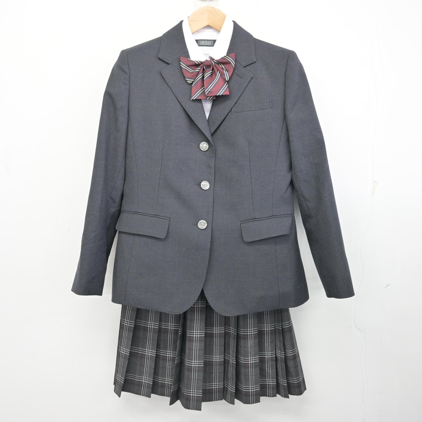 中古】茨城県 つくば開成高等学校 女子制服 4点 (ブレザー・シャツ