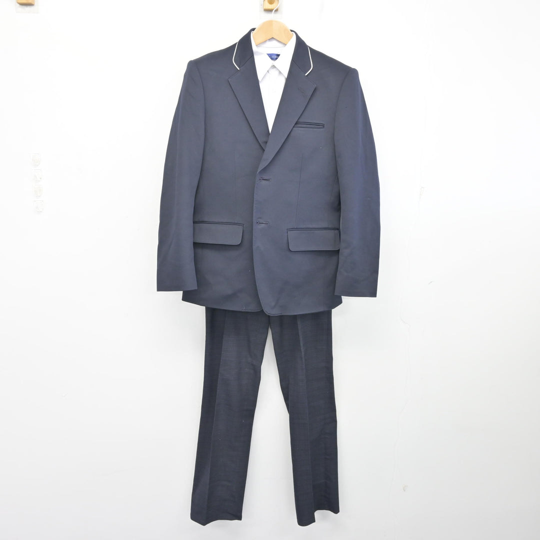 中古】福岡県 福岡市内中学標準服 男子制服 3点 (ブレザー・シャツ