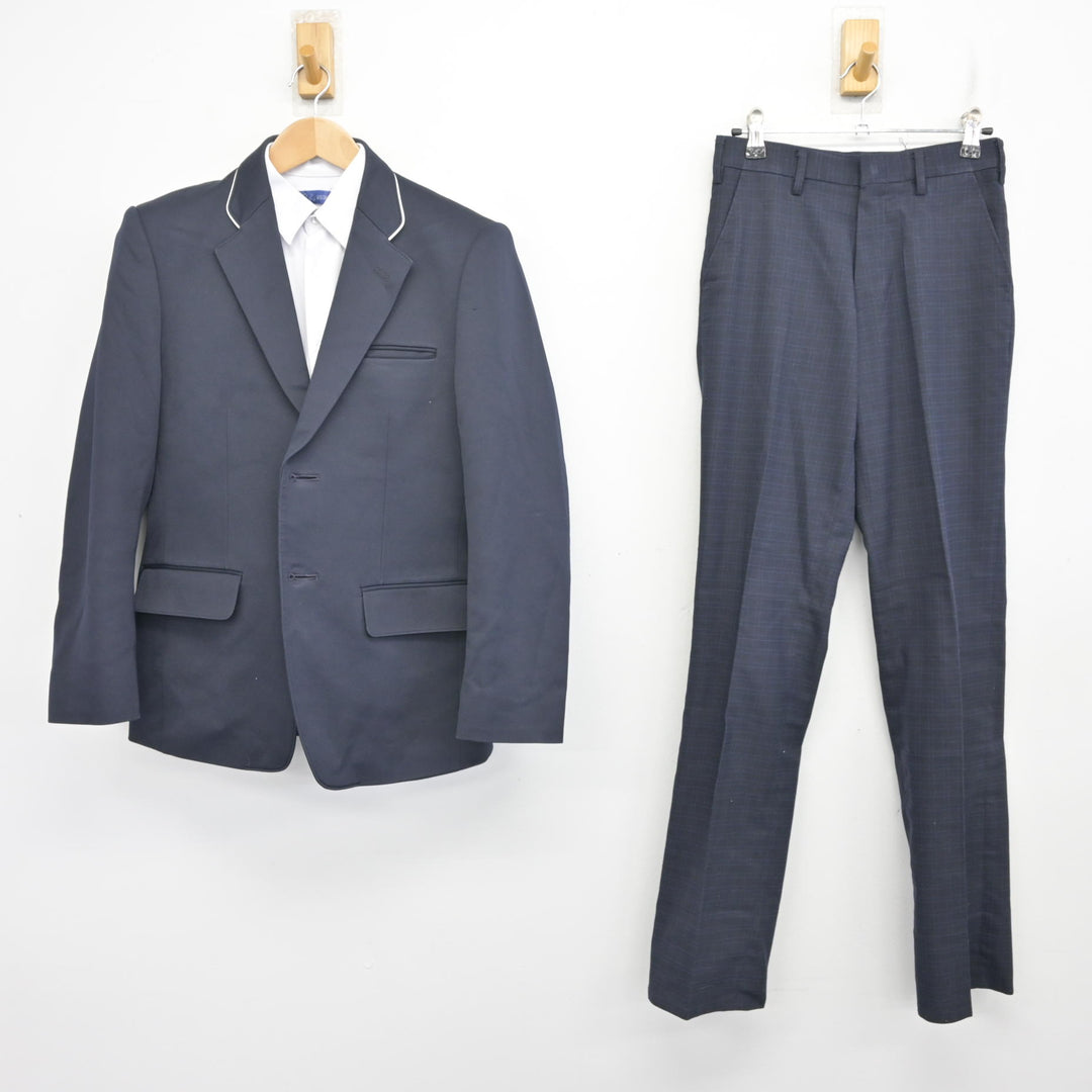 中古】福岡県 福岡市内中学標準服 男子制服 3点 (ブレザー・シャツ