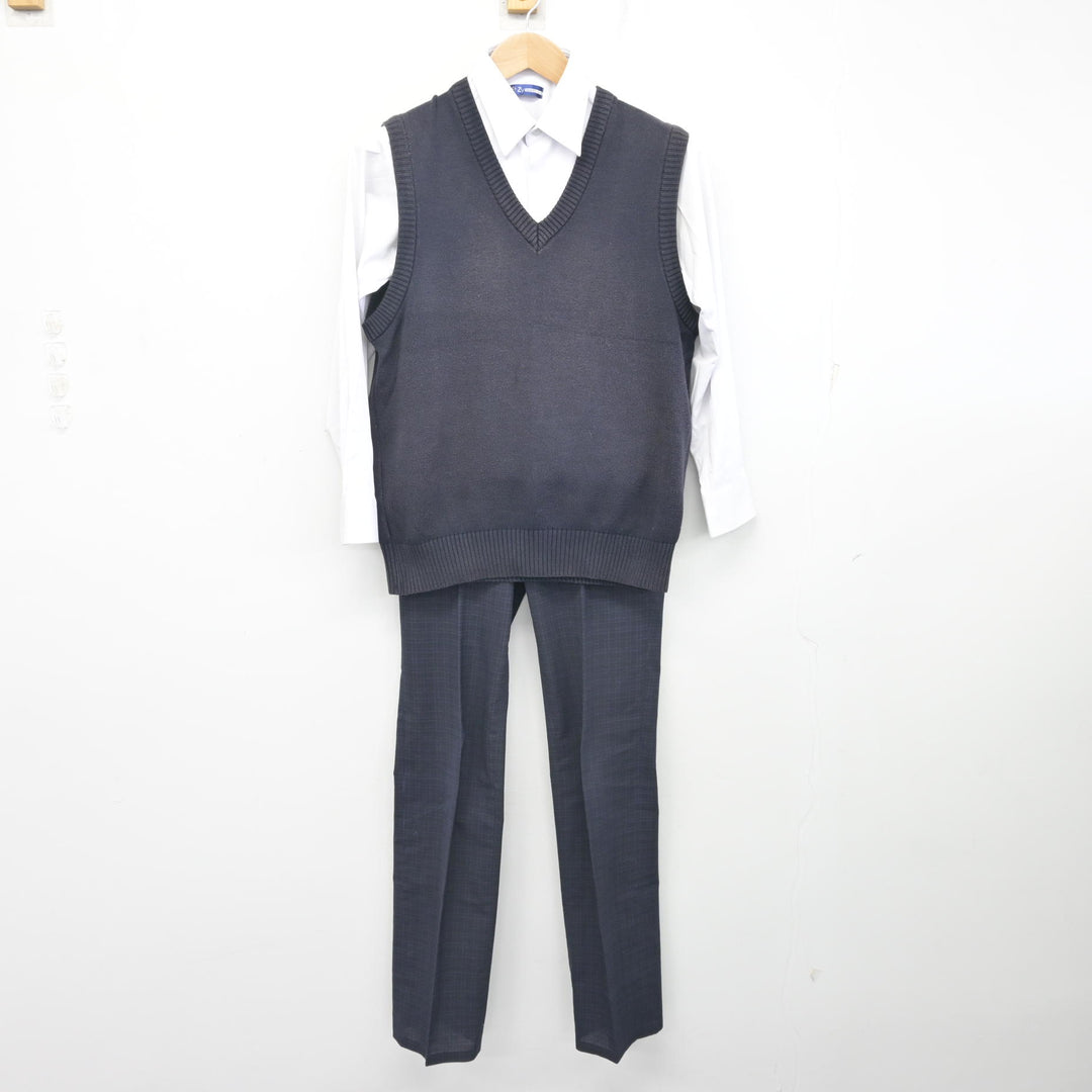 中古】福岡県 福岡市内中学標準服 男子制服 3点 (ニット・シャツ 中古】福岡県 福岡市内中学標準服 男子制服 3点 (ニット・シャツ