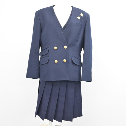 中古】大阪府 豊島高等学校 女子制服 4点 (ブレザー・ニット・スカート