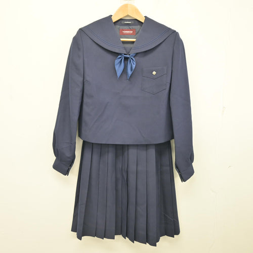 中古】岡山県 岡山学芸館高等高校 女子制服 5点 (ブレザー・ニット