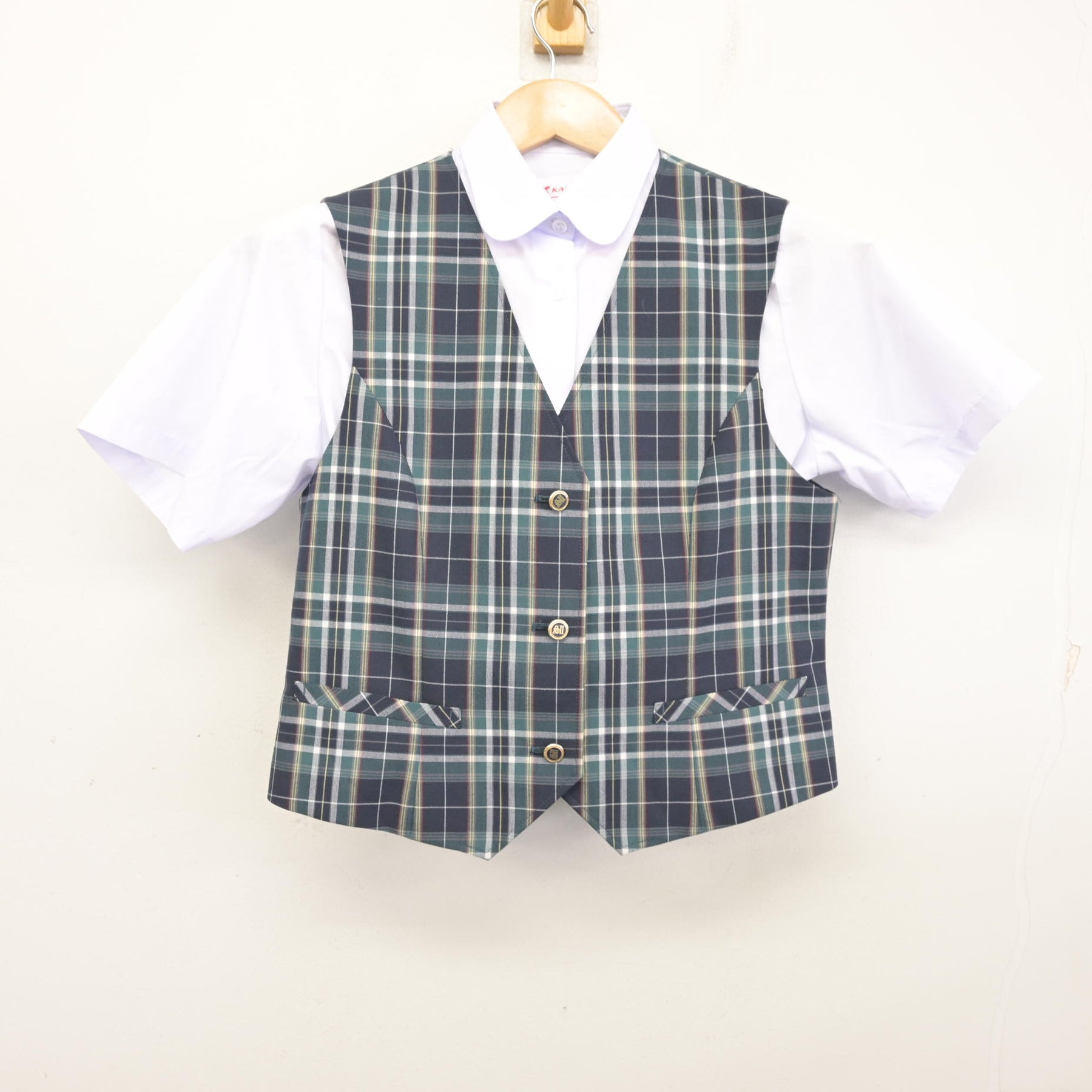 134284 【中古】宮城県 塩竈市立第二中学校 女子制服 2点 (ベスト・シャツ) sf134284 | 中古制服通販パレイド