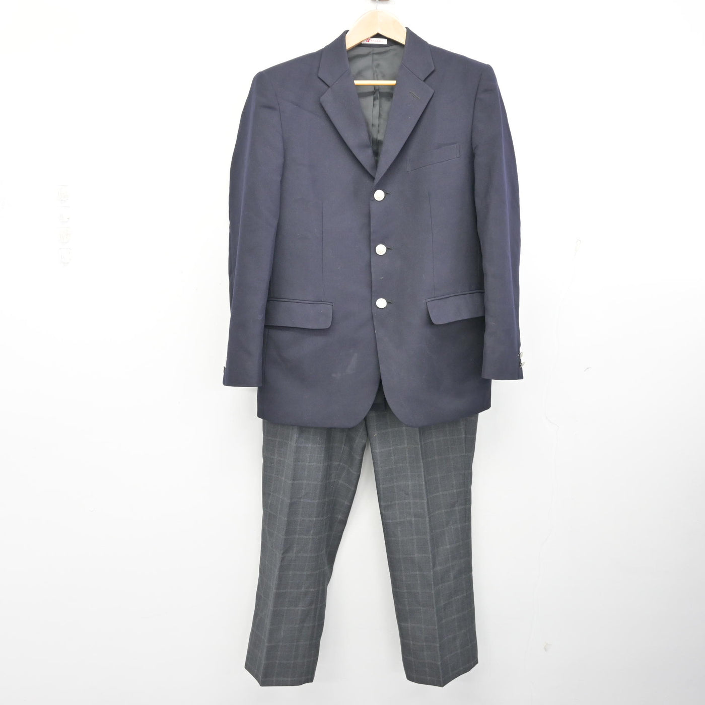 中古】 クラーク国際記念高等学校 男子制服 3点 (ブレザー・ズボン 