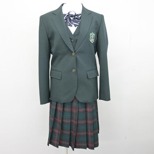 中古】群馬県 前橋育英高等学校 女子制服 3点 (ブレザー・スカート
