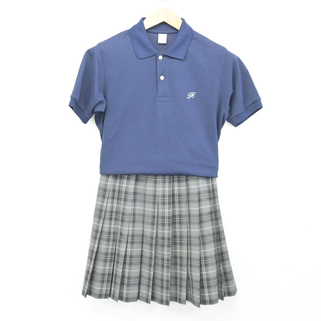 中古】神奈川県 白鵬女子高等学校 女子制服 3点 (シャツ・スカート 