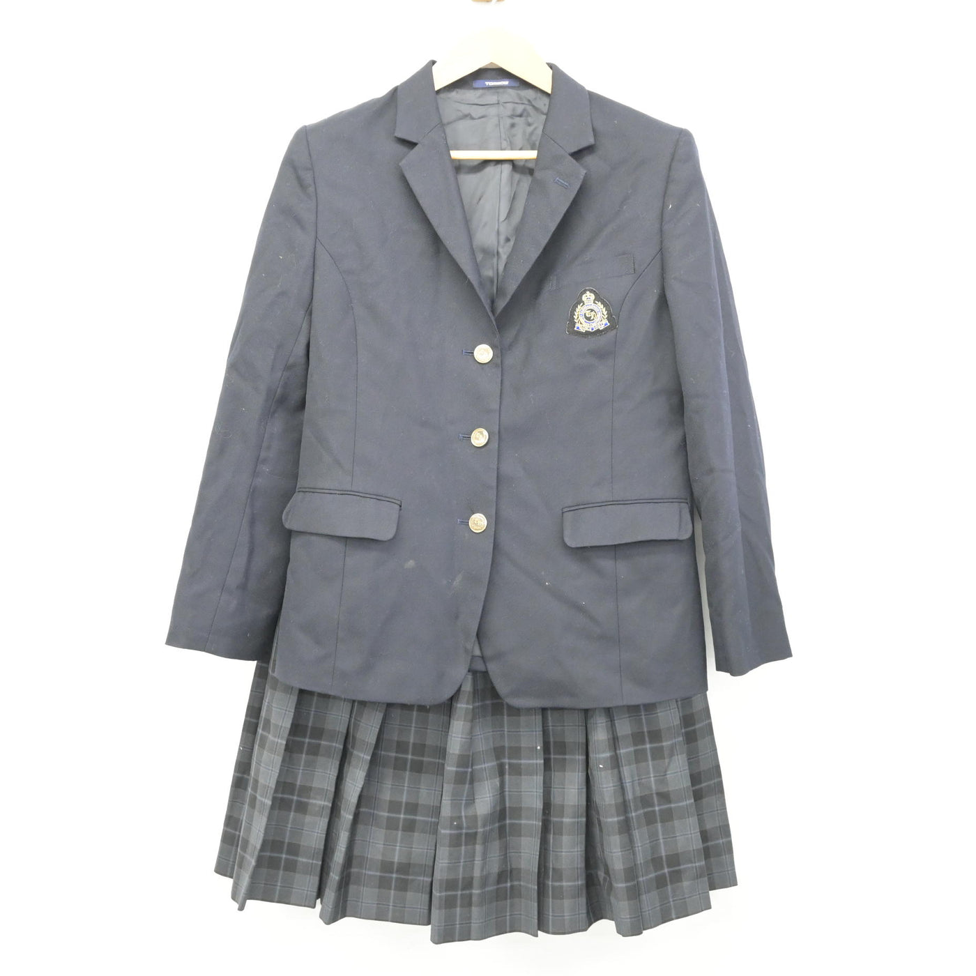 中古】東京都 橘高等学校 女子制服 3点 (ブレザー・ニット・スカート 