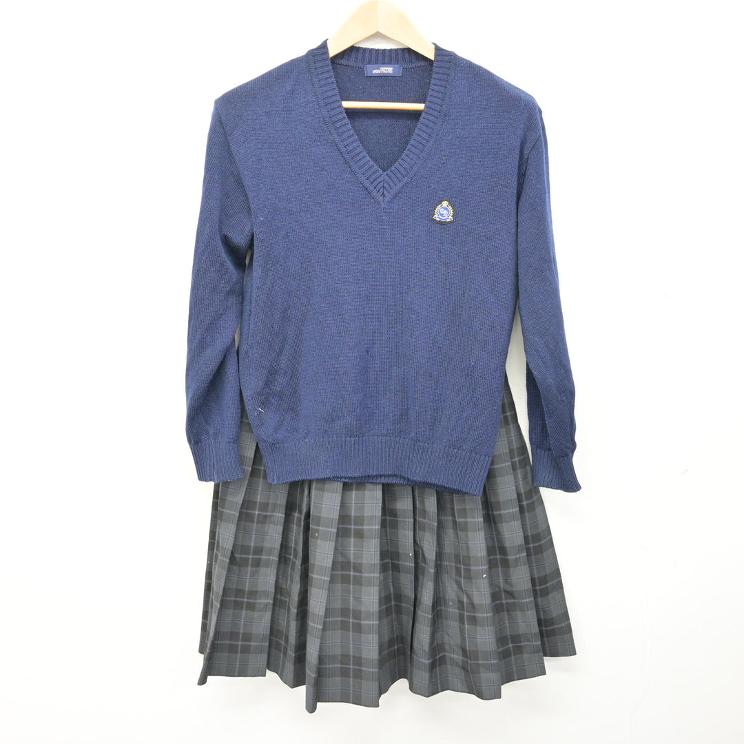 中古】東京都 橘高等学校 女子制服 3点 (ブレザー・ニット・スカート 