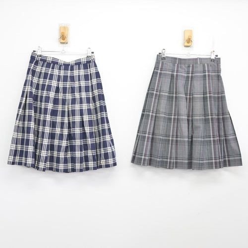 中古】鹿児島県 神村学園高等部 女子制服 2点 (スカート) sf101438