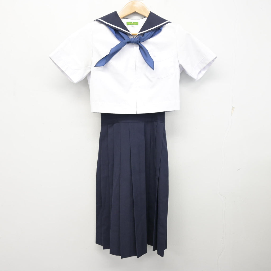 中古】福岡県 福岡教育大学 附属福岡中学校 女子制服 3点 (セーラー服