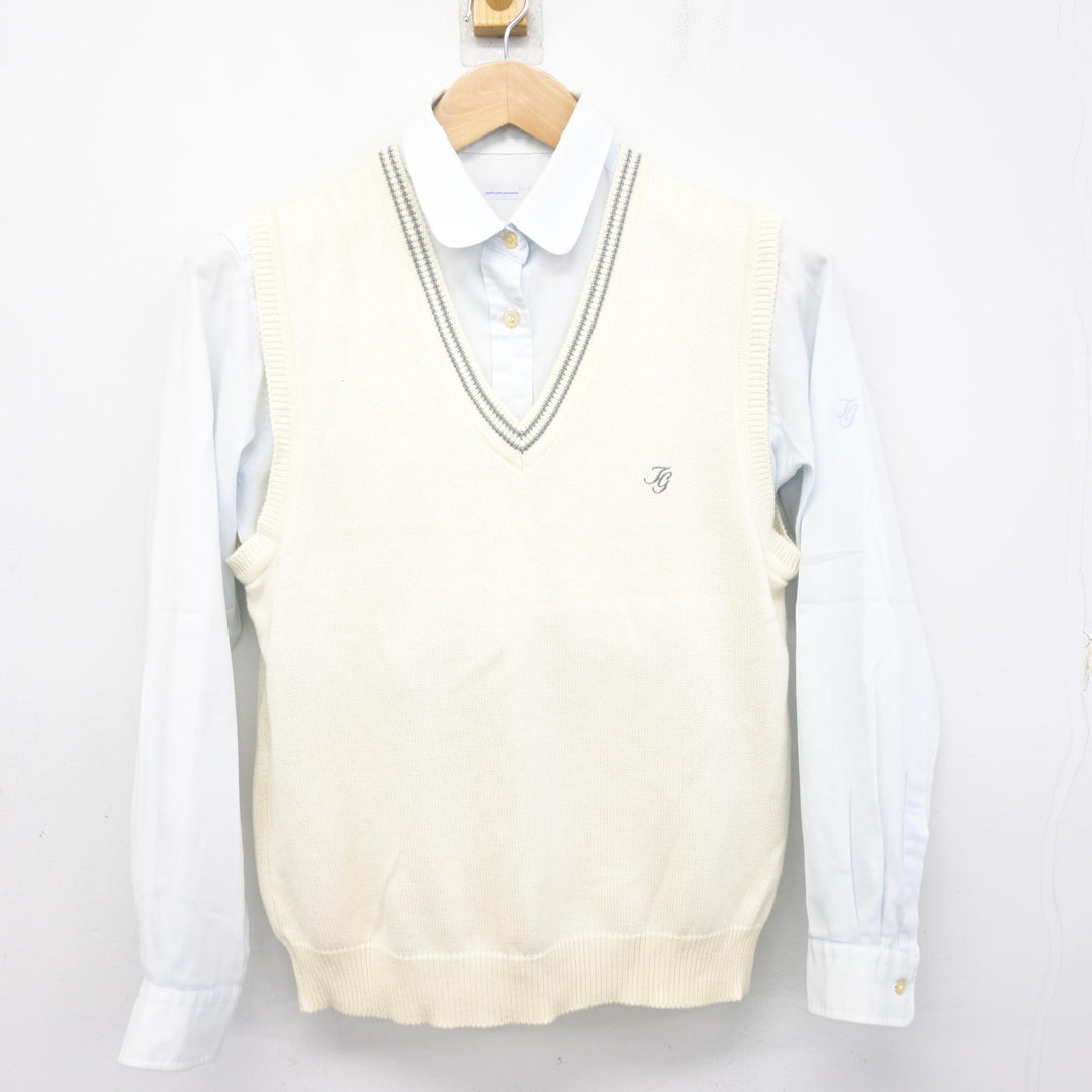 中古】茨城県 大成女子高等学校 女子制服 3点 (ニットベスト・シャツ