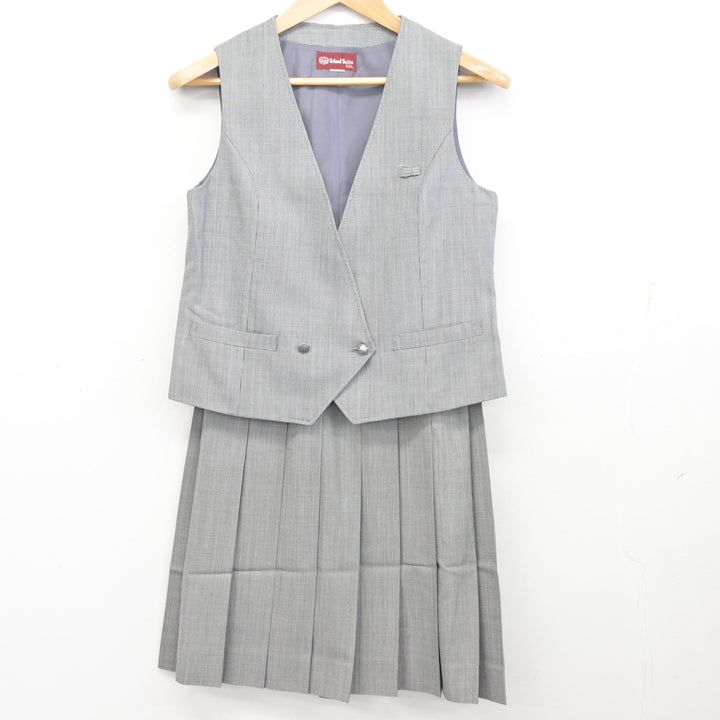 中古】千葉県 佐倉東中学校 女子制服 2点 (ベスト・スカート) sf135303