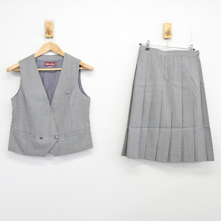 中古】千葉県 佐倉東中学校 女子制服 2点 (ベスト・スカート) sf135303