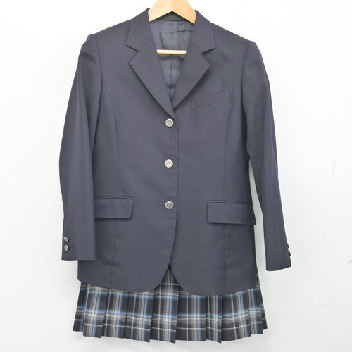 中古】群馬県 前橋育英高等学校 女子制服 3点 (ブレザー・スカート