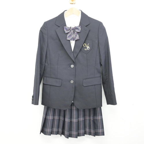 中古】大阪府 豊島高等学校 女子制服 4点 (ブレザー・ニット・スカート