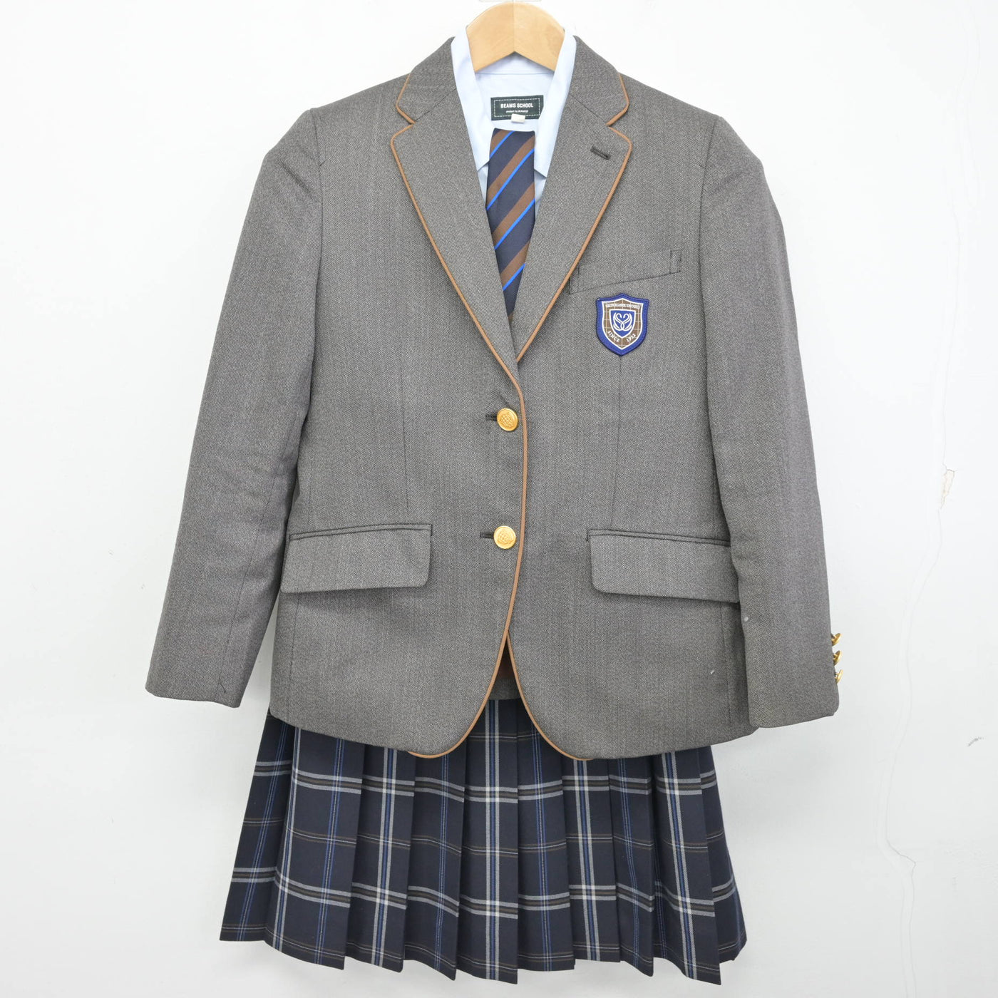 中古】東京都 品川翔英中学校高等学校 女子制服 5点 (ブレザー・シャツ 