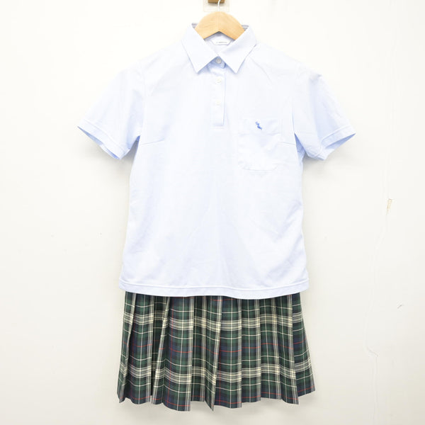 中古】鹿児島県 神村学園高等部 女子制服 2点 (シャツ・スカート
