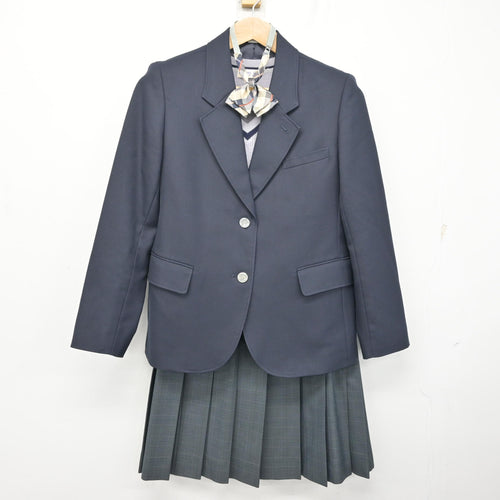 中古】熊本県 御船高等学校 女子制服 4点 (ブレザー・シャツ・スカート