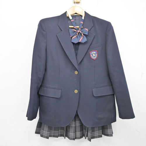 中古】鹿児島県 神村学園高等部 女子制服 3点 (ブレザー・スカート
