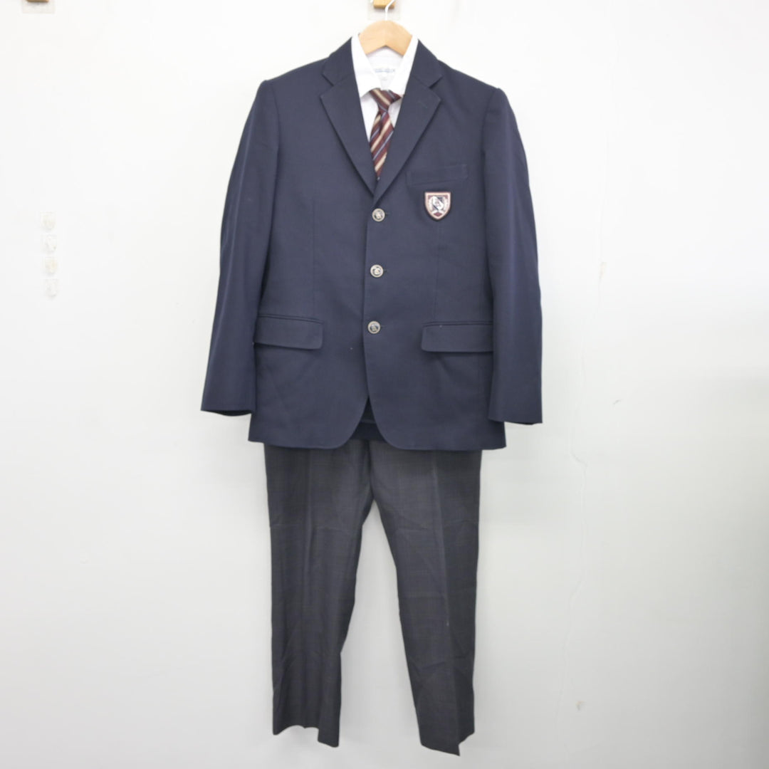 中古】愛知県 神丘中学校 男子制服 4点 (ブレザー・シャツ・ズボン