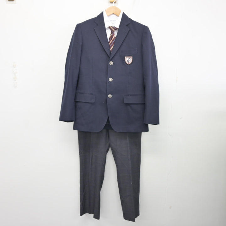 中古】愛知県 神丘中学校 男子制服 4点 (ブレザー・シャツ・ズボン 