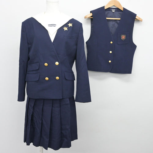中古】 飛鳥未来高等学校 女子制服 5点 (ブレザー・シャツ・スカート