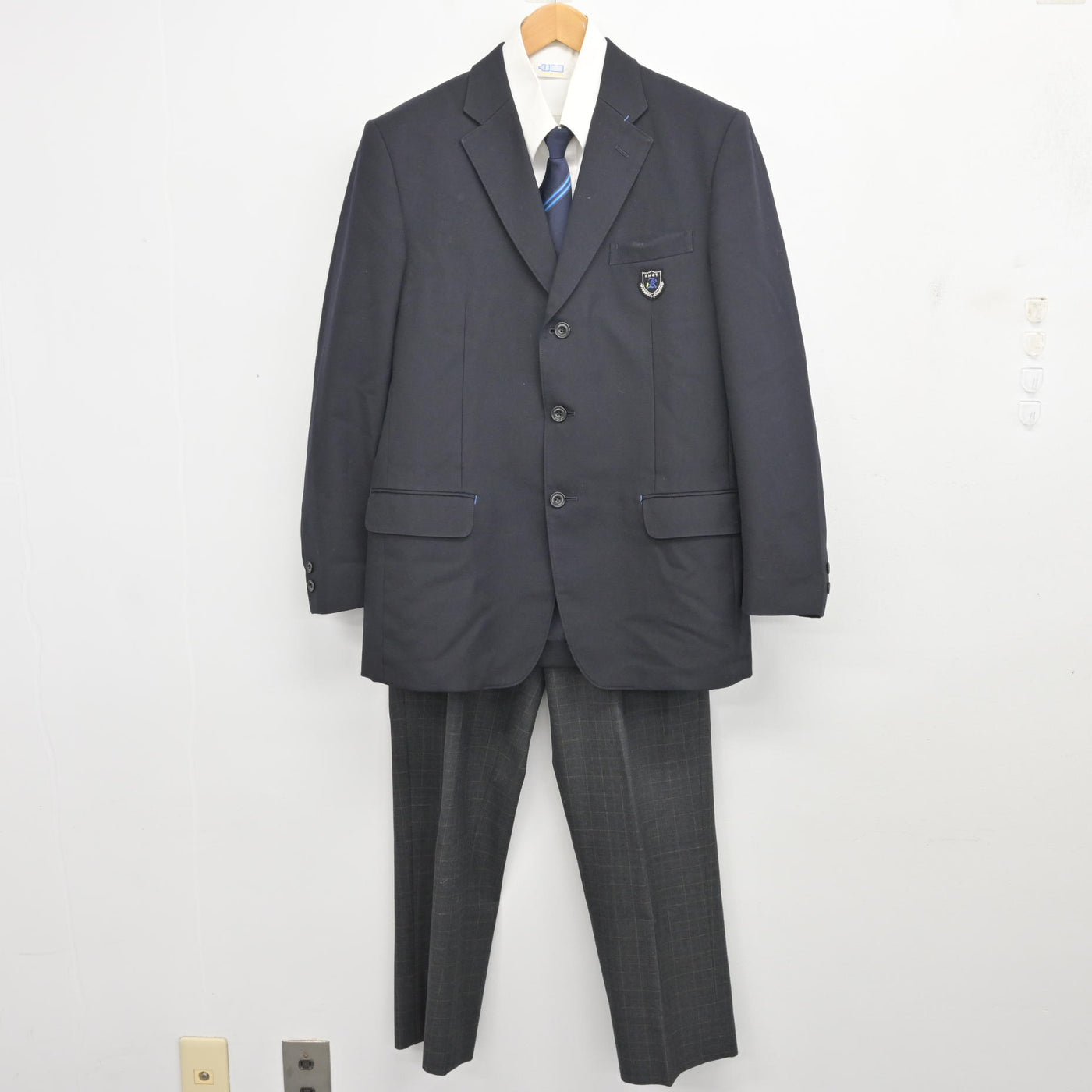 中古】香川県 香川高等専門学校 男子制服 4点 (ブレザー・シャツ 