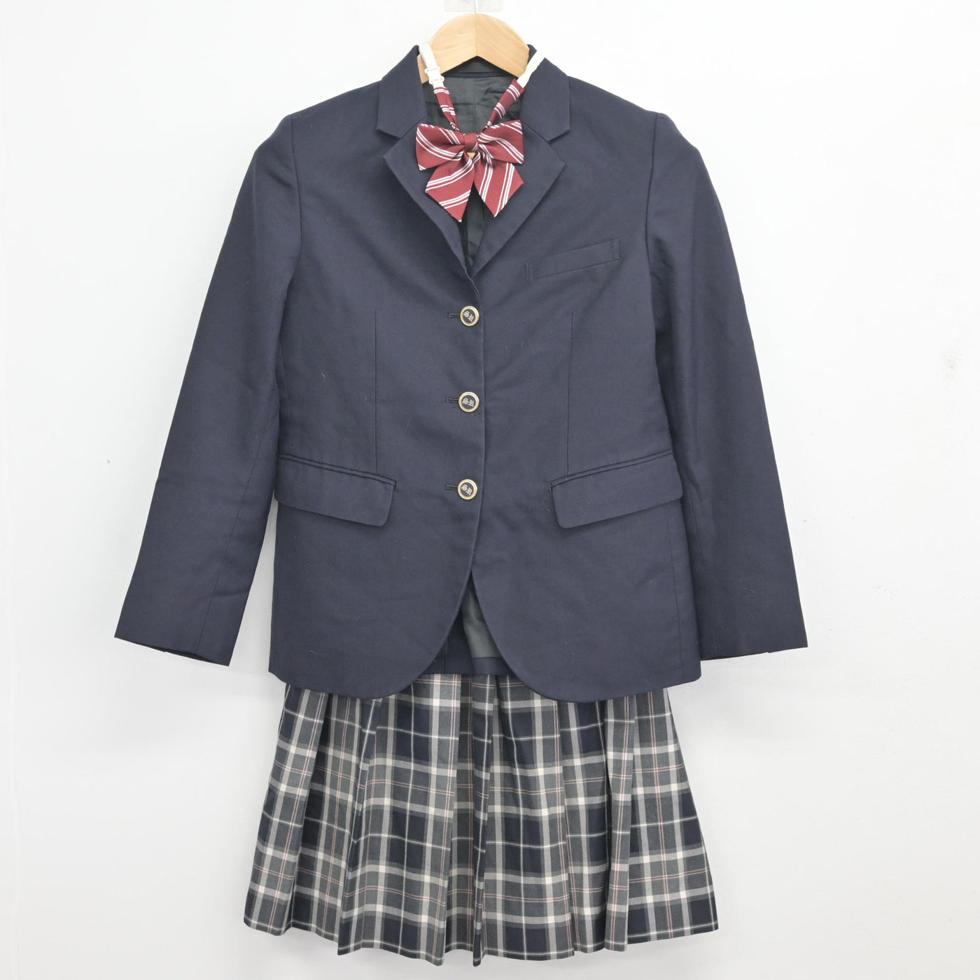 中古】愛媛県 松山聖陵高等学校 女子制服 4点 (ブレザー・スカート 