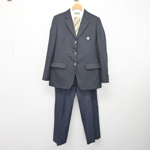 中古】福岡県 九州国際大学付属高等学校 男子制服 3点 (ブレザー 