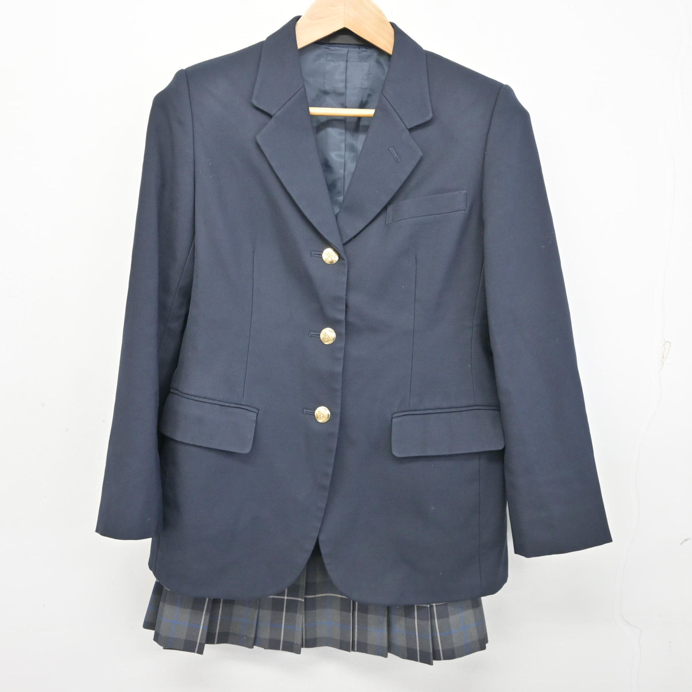 中古】神奈川県 茅ケ崎西浜高等学校 女子制服 2点 (ブレザー・スカート 