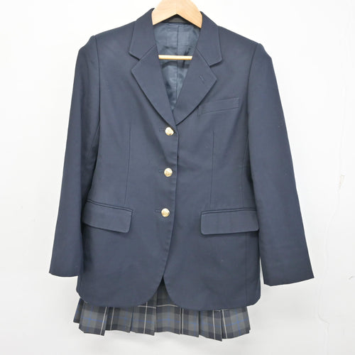 中古】愛知県 岡崎北高等学校 女子制服 3点 (ブレザー・スカート 